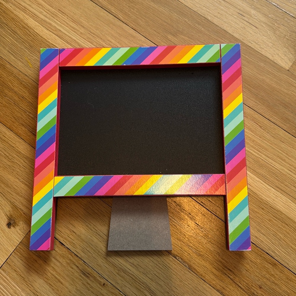 NWT Medium tabletop, rainbow framed chalkboard 🌈